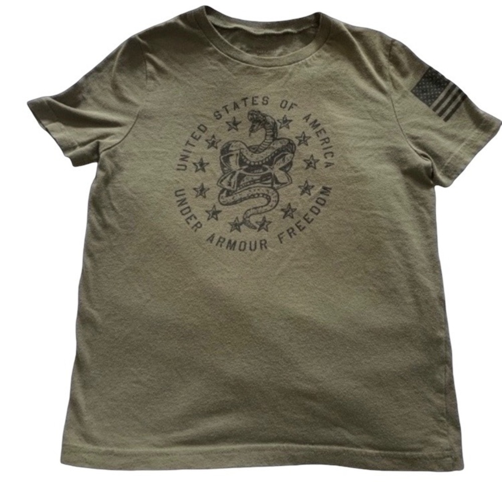 UNDER ARMOUR Freedom United States OF America Youth XS Tee Shirt Military